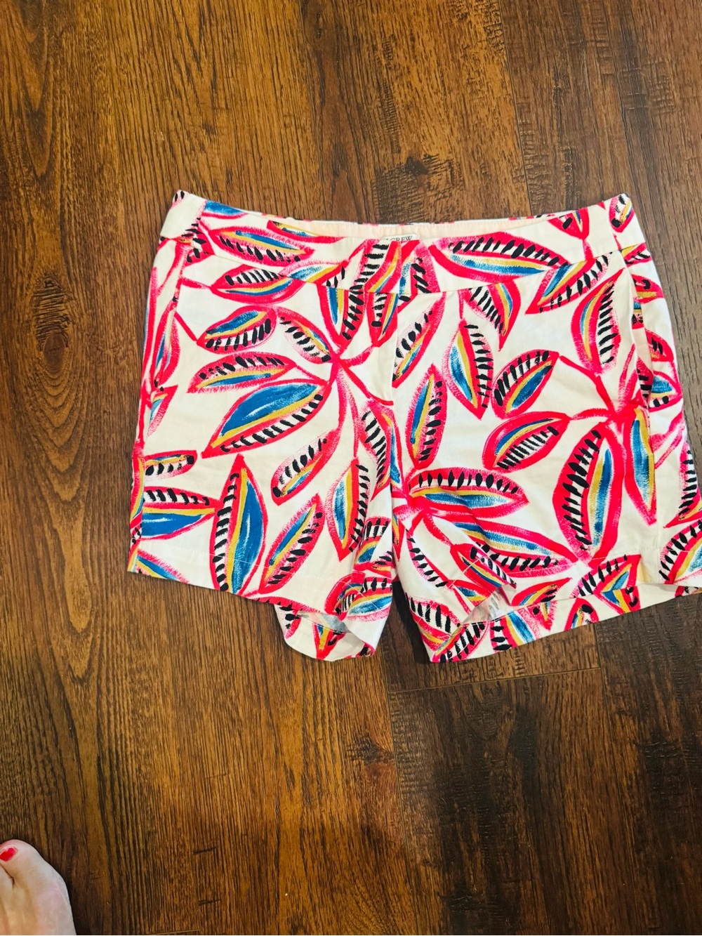 Jcrew Women's Tropical Leaf Print Shorts - Pink Multicolor